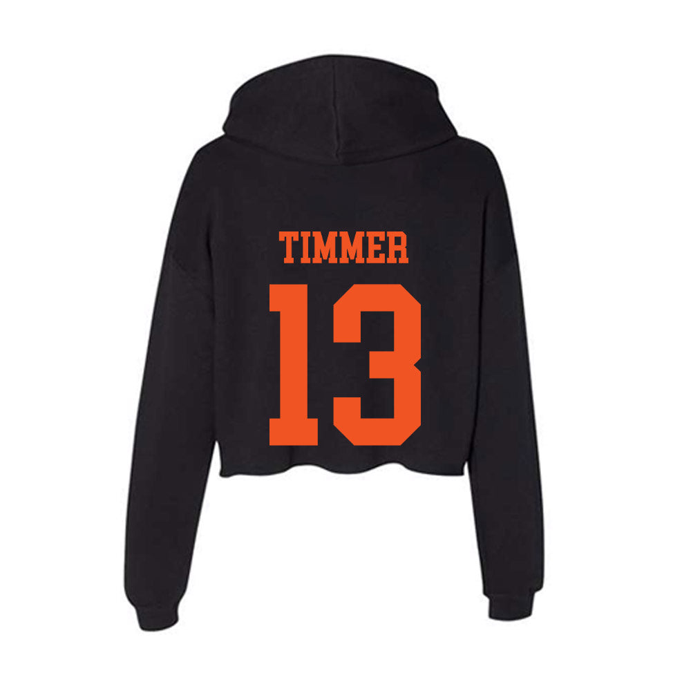Oklahoma State - NCAA Women's Basketball : Haleigh Timmer - Women's Crop Fleece Hoodie-1