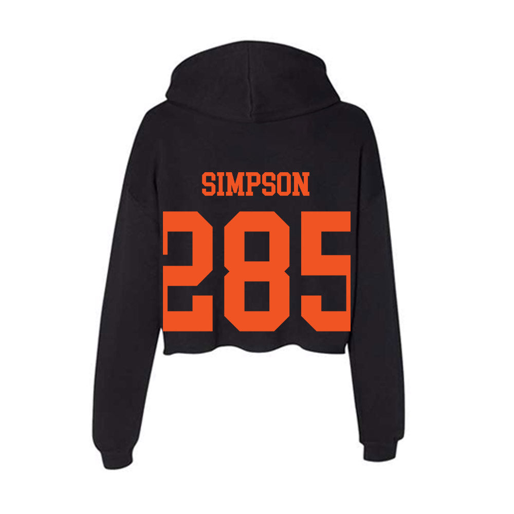 Oklahoma State - NCAA Wrestling : Hayden Simpson - Women's Crop Fleece Hoodie-1