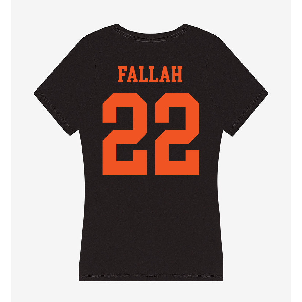 Oklahoma State - NCAA Men's Basketball : Parsa Fallah - Women's V-Neck T-Shirt-1