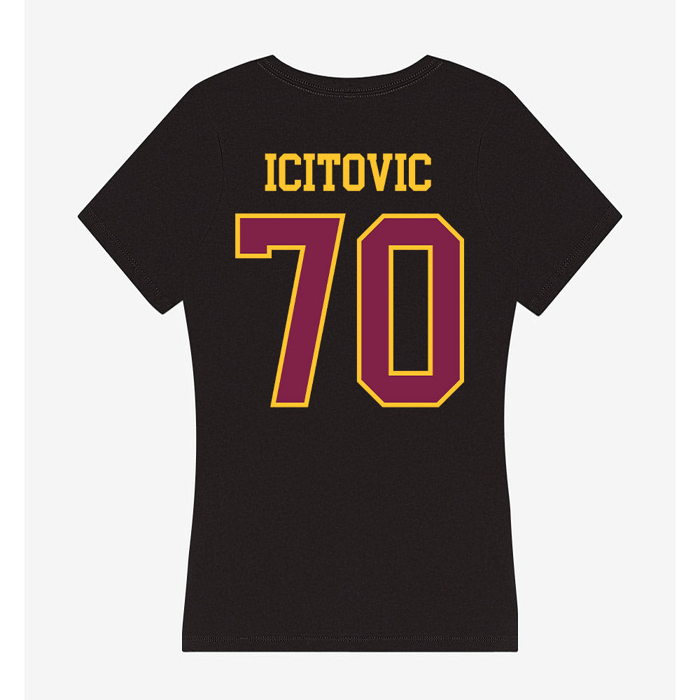 Arizona State - NCAA Men's Basketball : Jovan Icitovic - Women's V-Neck T-Shirt-1