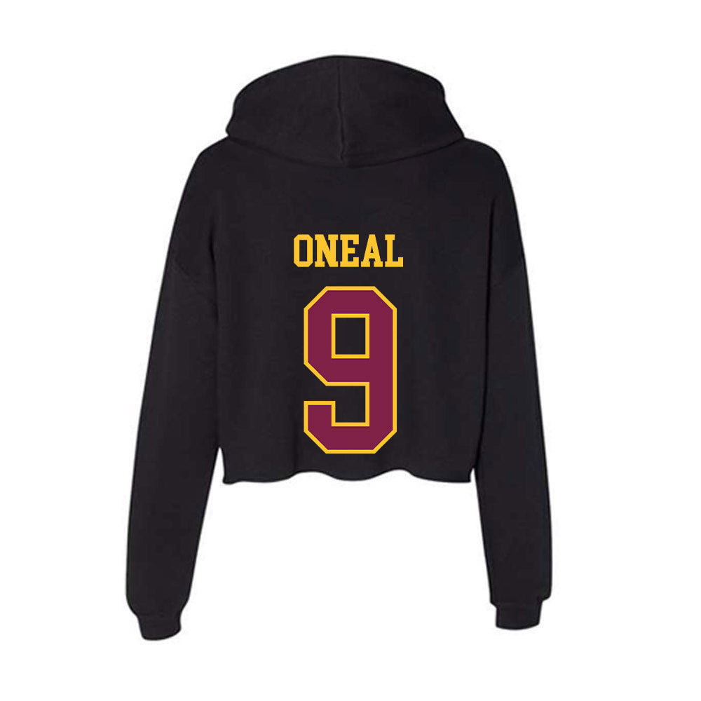 Arizona State - NCAA Football : Elijah ONeal - Women's Crop Fleece Hoodie-1