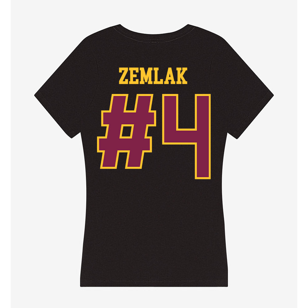 Arizona State - NCAA Men's Ice Hockey : Austin Zemlak - Women's V-Neck T-Shirt-1