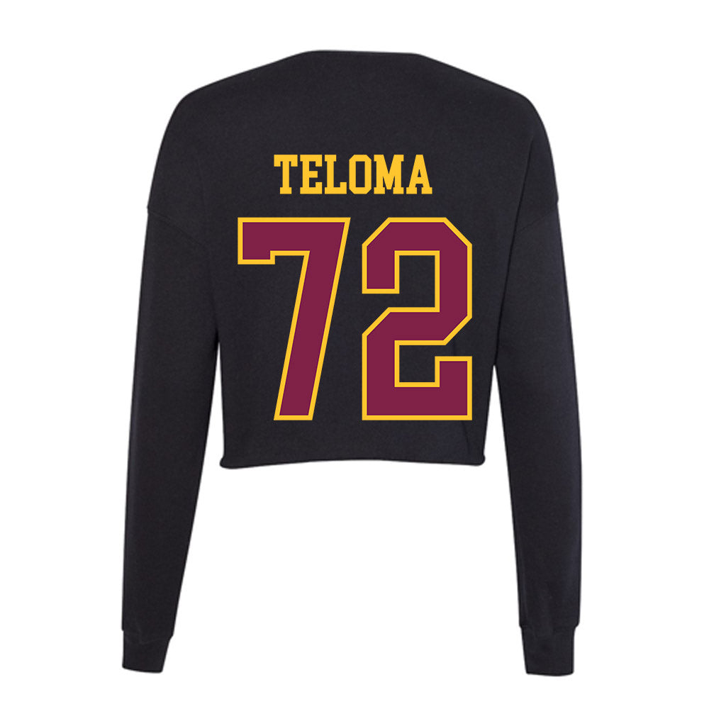 Arizona State - NCAA Football : Doughless Teloma - Women's Cropped Crew Fleece-1