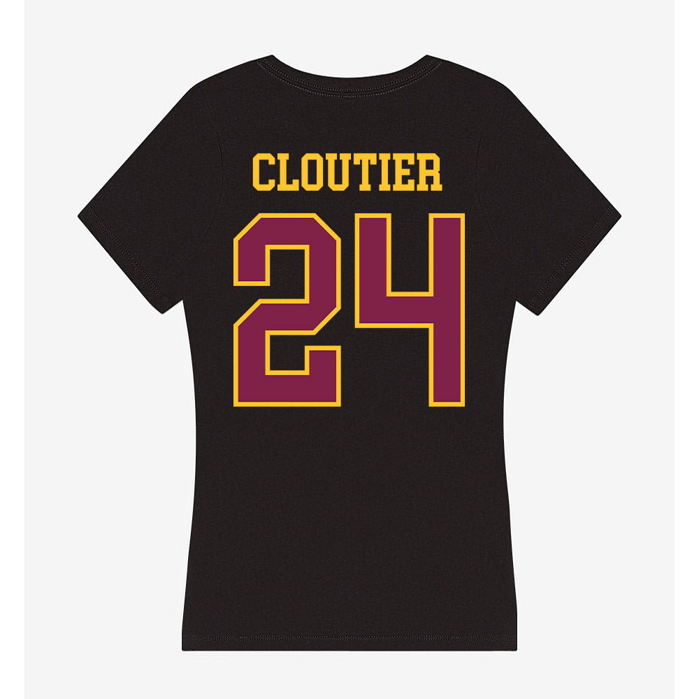 Arizona State - NCAA Men's Ice Hockey : Justin Cloutier - Women's V-Neck T-Shirt-1