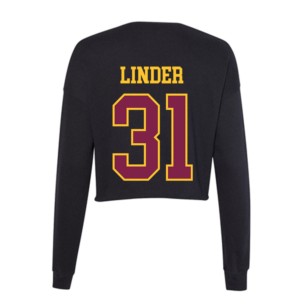 Arizona State - NCAA Baseball : Colin Linder - Women's Cropped Crew Fleece-1