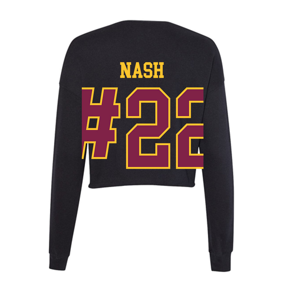 Arizona State - NCAA Men's Ice Hockey : Ty Nash - Women's Cropped Crew Fleece-1