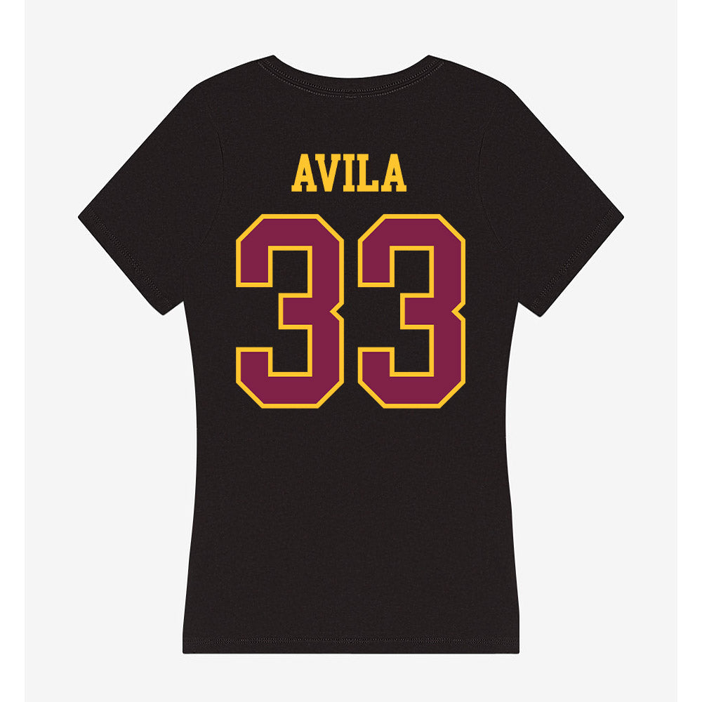 Arizona State - NCAA Softball : Yazzy Avila - Women's V-Neck T-Shirt-1