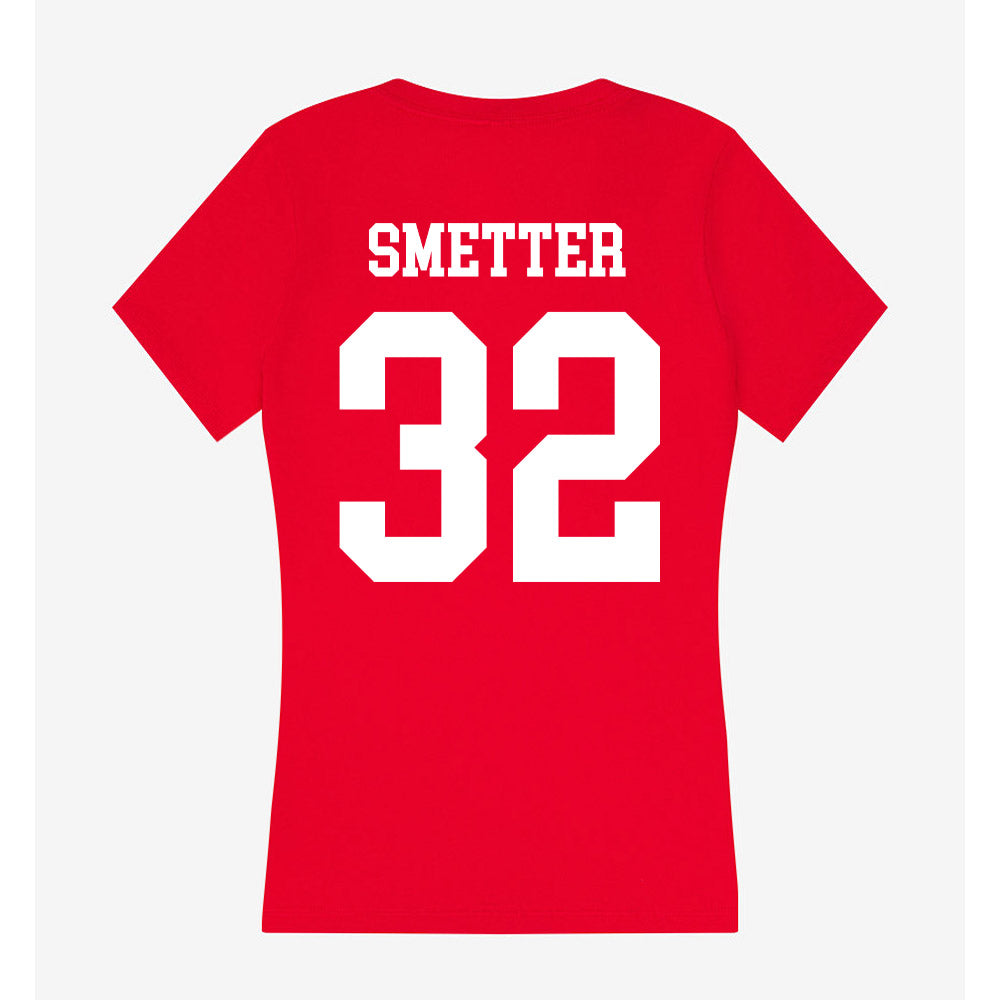 Nebraska - NCAA Softball : Ashley Smetter - Women's V-Neck T-Shirt-1