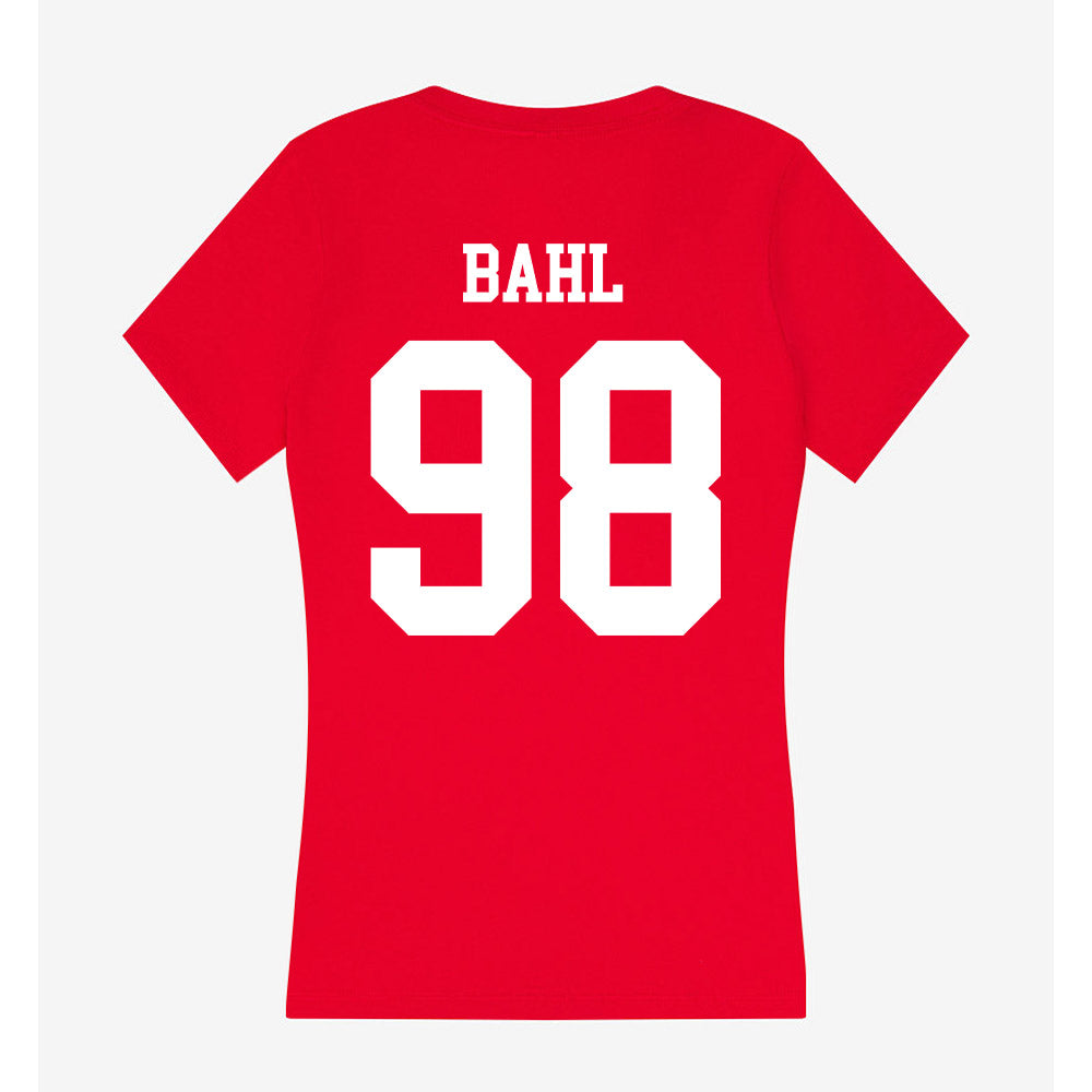 Nebraska - NCAA Softball : Jordyn Bahl - Women's V-Neck T-Shirt-1