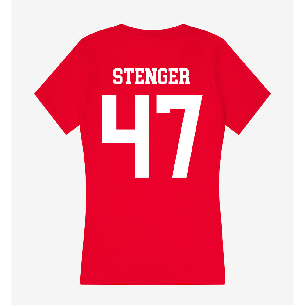 Nebraska - NCAA Football : Gage Stenger - Women's V-Neck T-Shirt-1