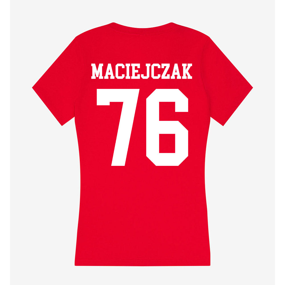 Nebraska - NCAA Football : Jason Maciejczak - Women's V-Neck T-Shirt-1