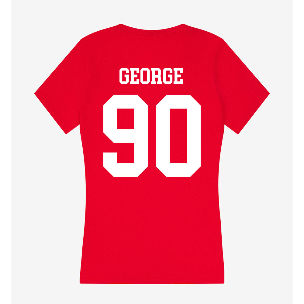 Nebraska - NCAA Football : Jaylen George - Women's V-Neck T-Shirt-1