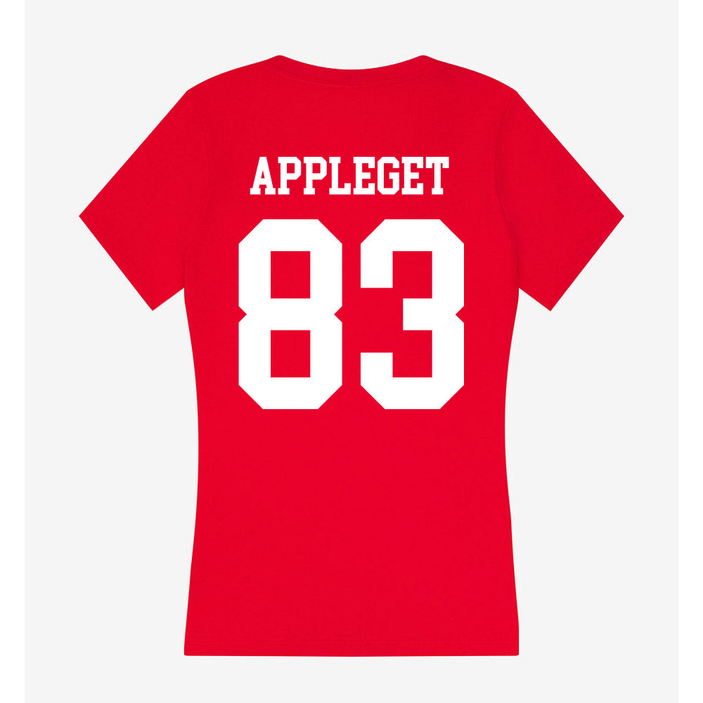 Nebraska - NCAA Football : Jake Appleget - Women's V-Neck T-Shirt-1