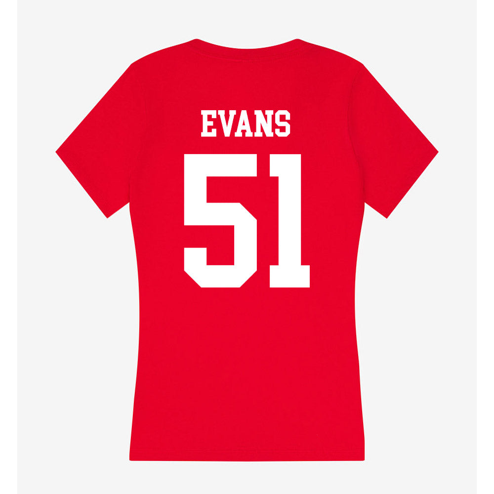 Nebraska - NCAA Football : Justin Evans - Women's V-Neck T-Shirt-1