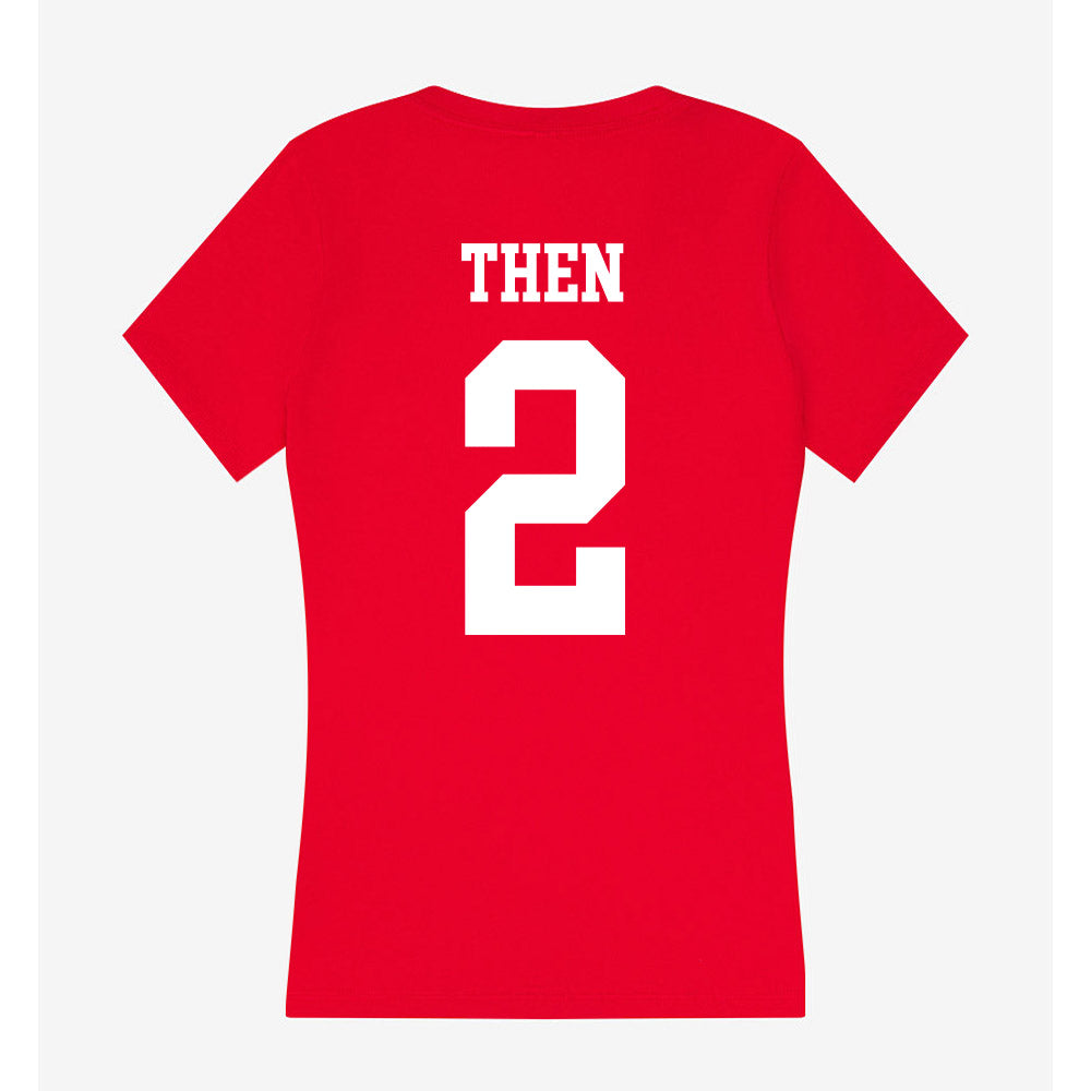 Nebraska - NCAA Women's Soccer : Alyse Then - Women's V-Neck T-Shirt-1