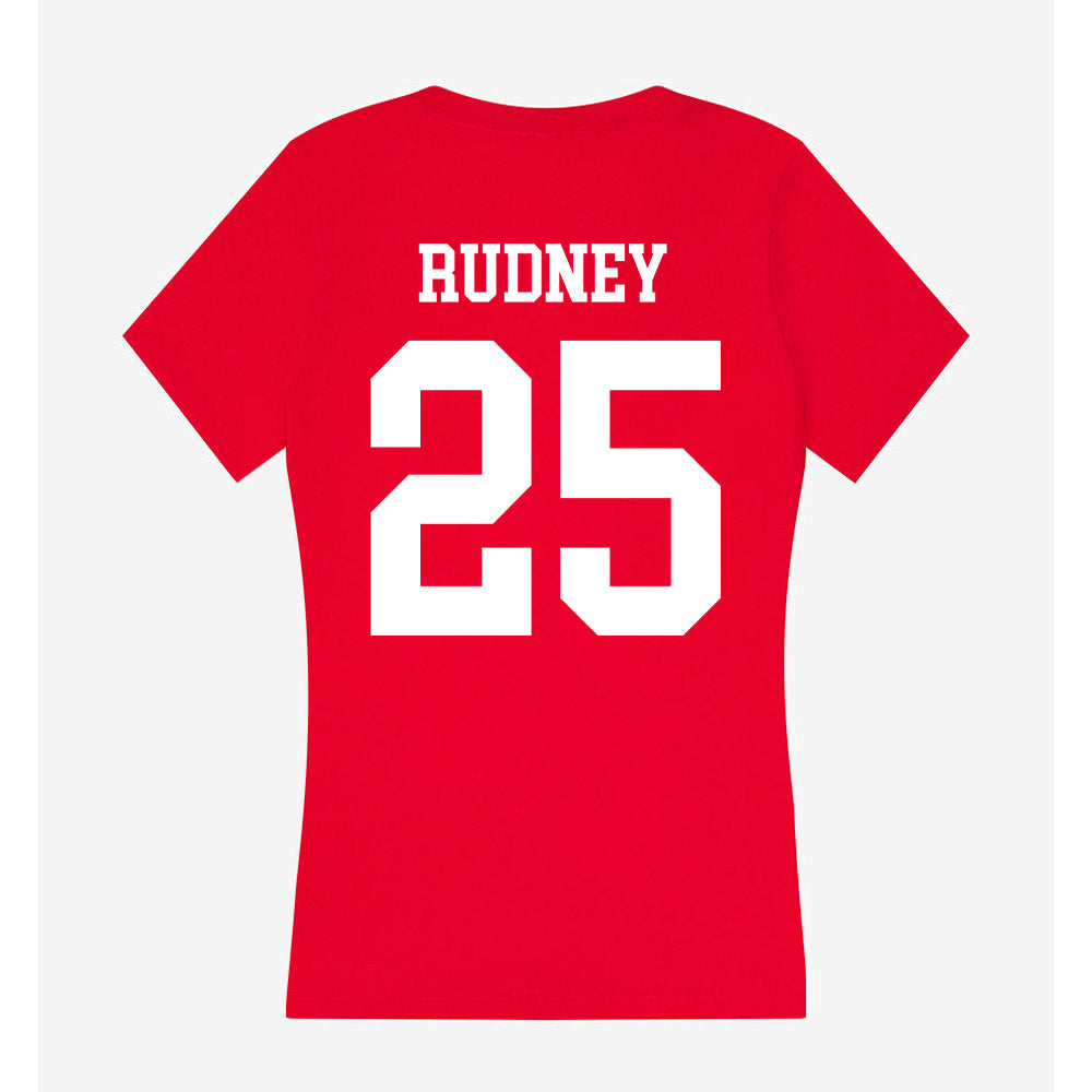 Nebraska - NCAA Women's Soccer : Ella Rudney - Women's V-Neck T-Shirt-1