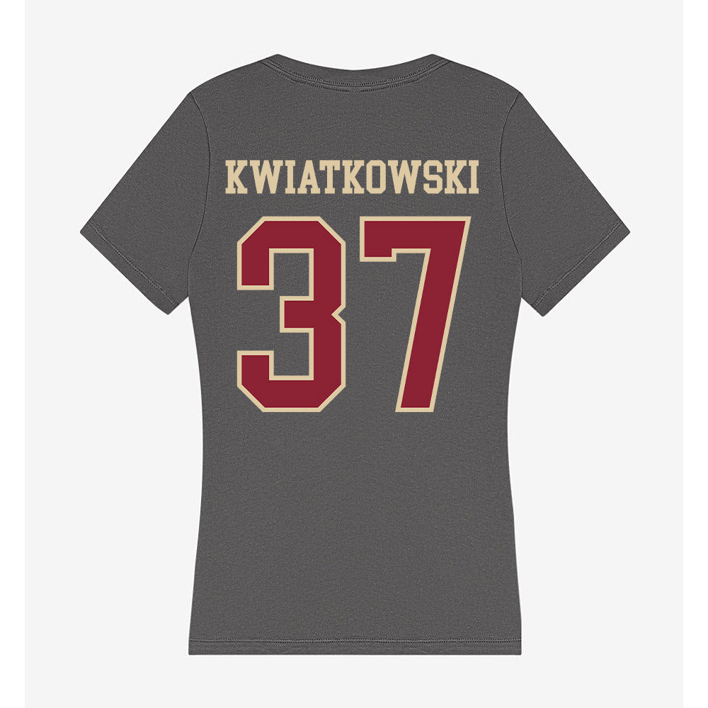 Boston College - NCAA Baseball : John Kwiatkowski - Women's V-Neck T-Shirt-1
