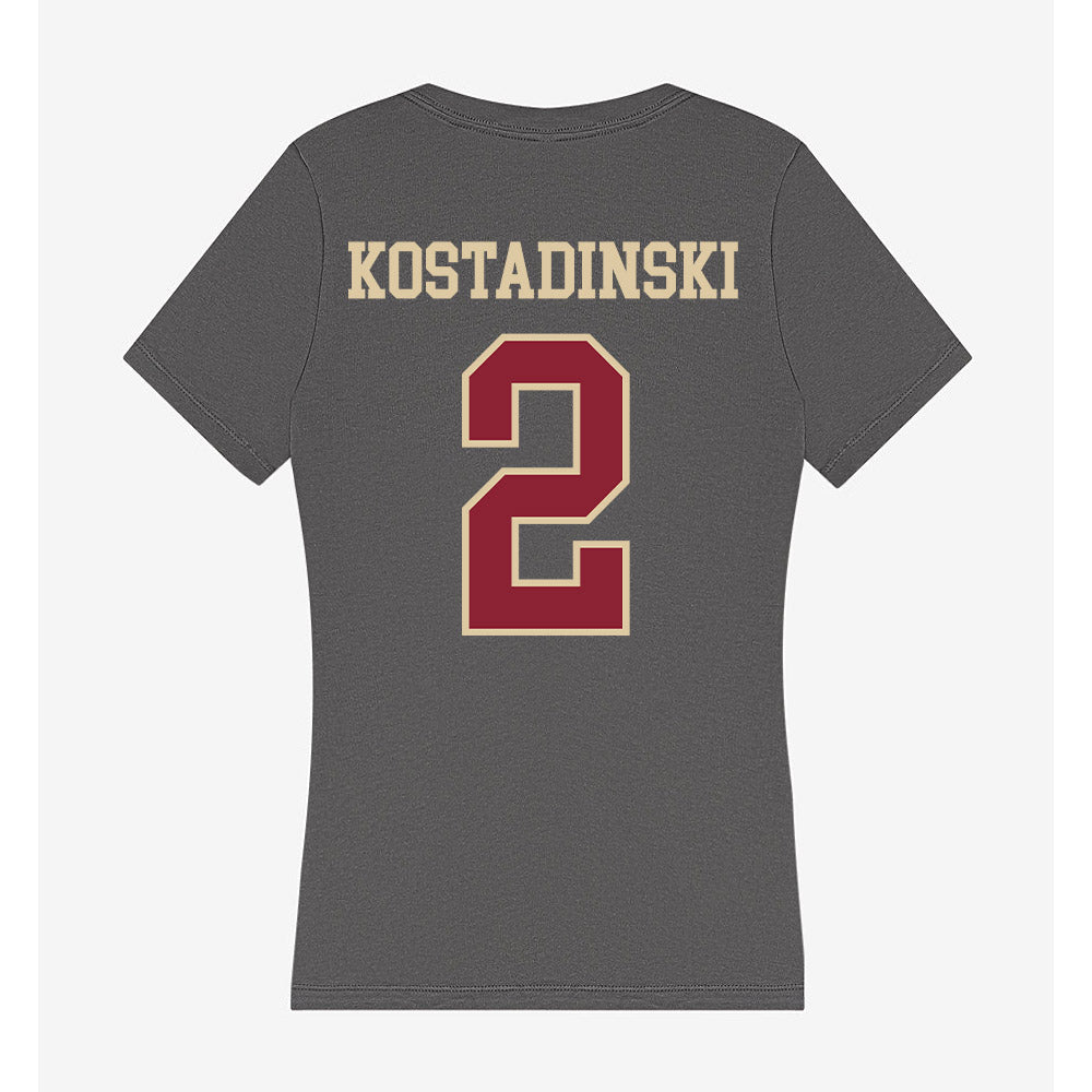 Boston College - NCAA Men's Ice Hockey : Kristian Kostadinski - Women's V-Neck T-Shirt-1