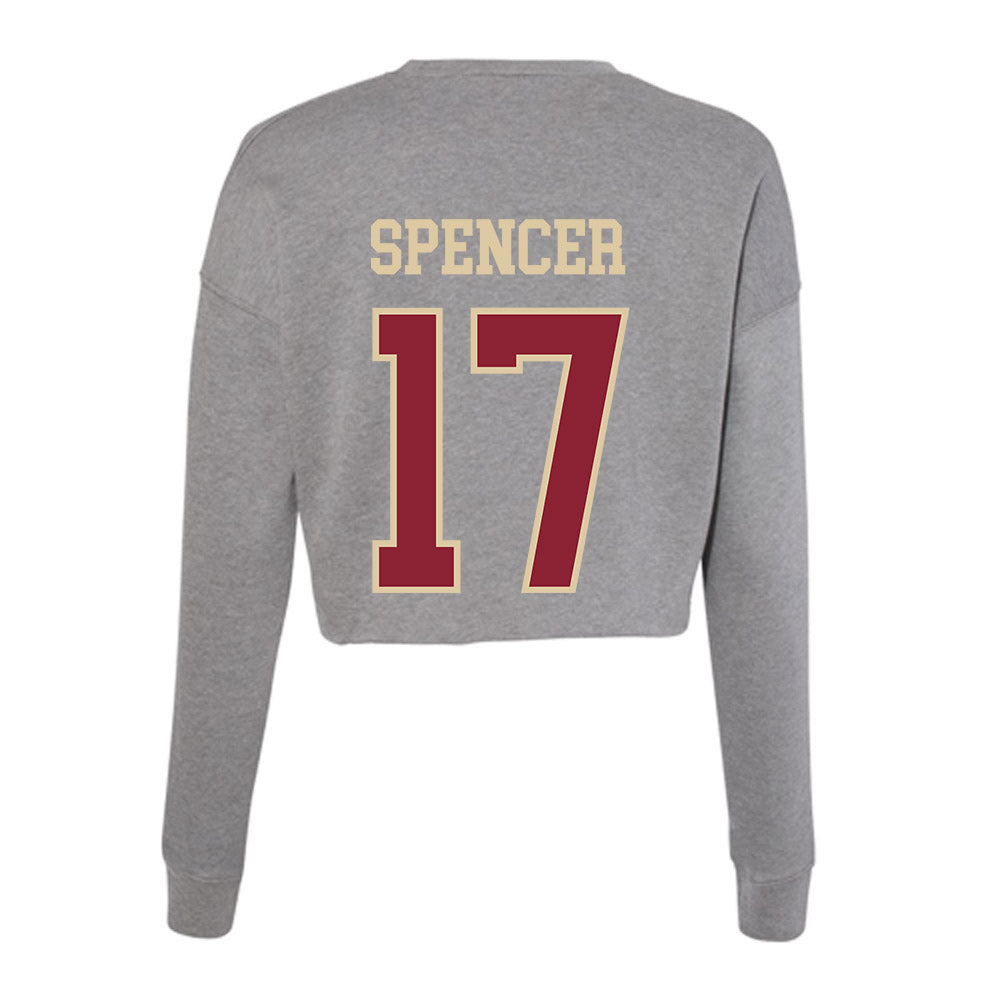 Boston College - NCAA Women's Soccer : Sohana Spencer - Women's Cropped Crew Fleece-1