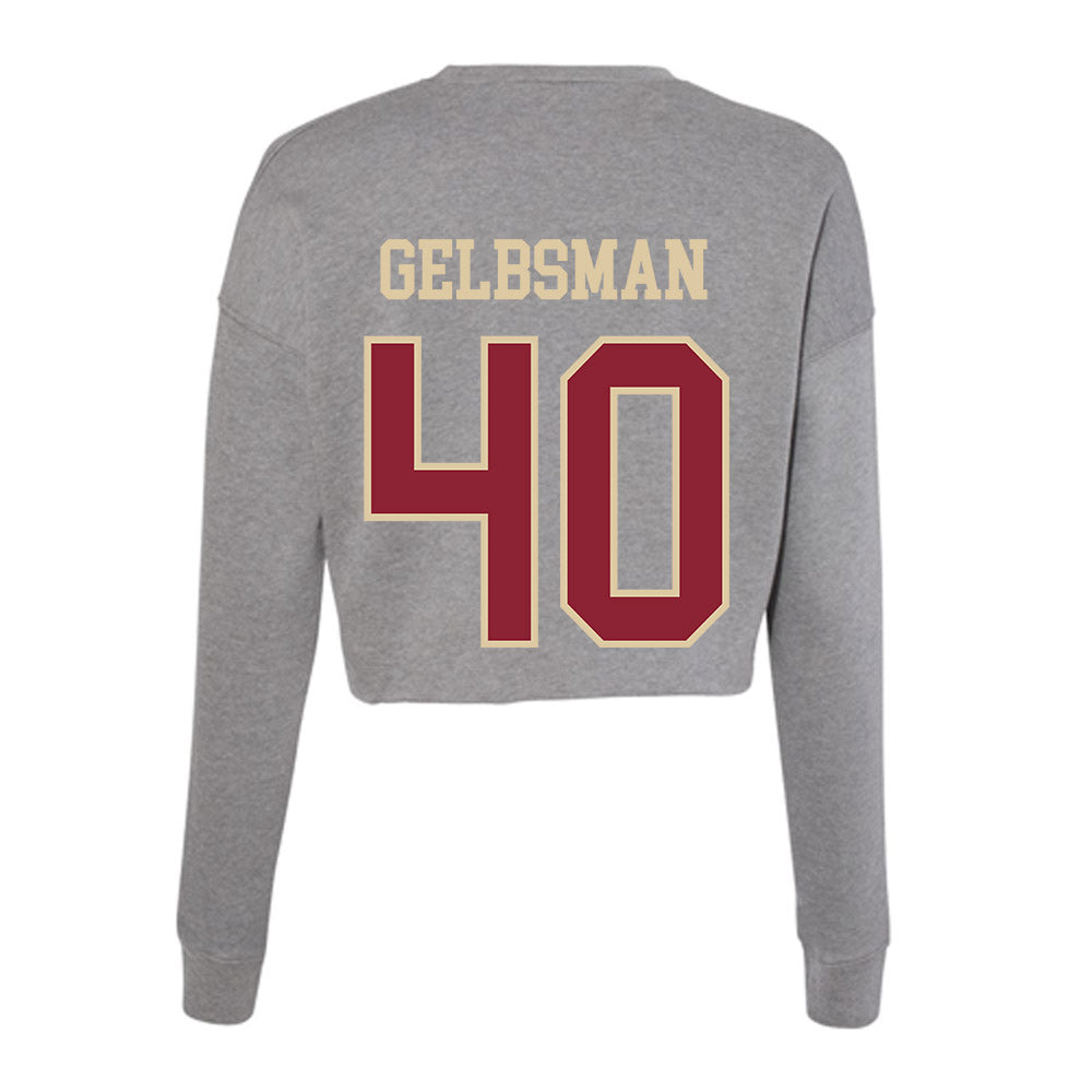 Boston College - NCAA Baseball : Aidan Gelbsman - Women's Cropped Crew Fleece-1