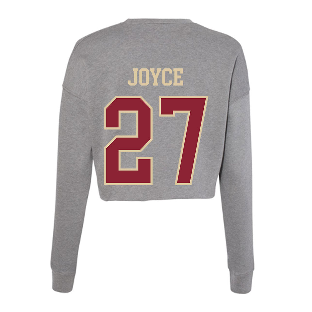 Boston College - NCAA Men's Ice Hockey : Nolan Joyce - Women's Cropped Crew Fleece-1