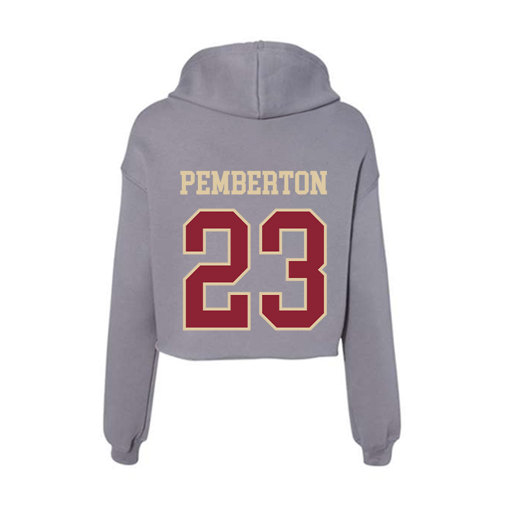 Boston College - NCAA Football : Vaughn Pemberton - Women's Crop Fleece Hoodie-1