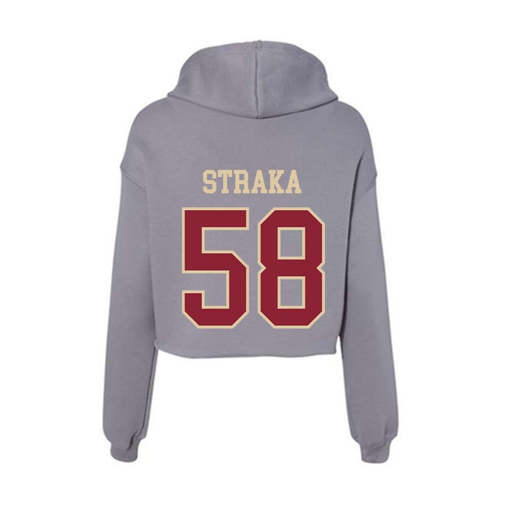 Boston College - NCAA Football : Will Straka - Women's Crop Fleece Hoodie-1