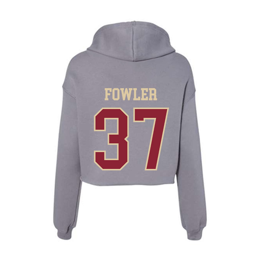 Boston College - NCAA Football : Carson Fowler - Women's Crop Fleece Hoodie-1