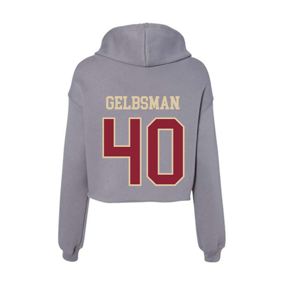 Boston College - NCAA Baseball : Aidan Gelbsman - Women's Crop Fleece Hoodie-1