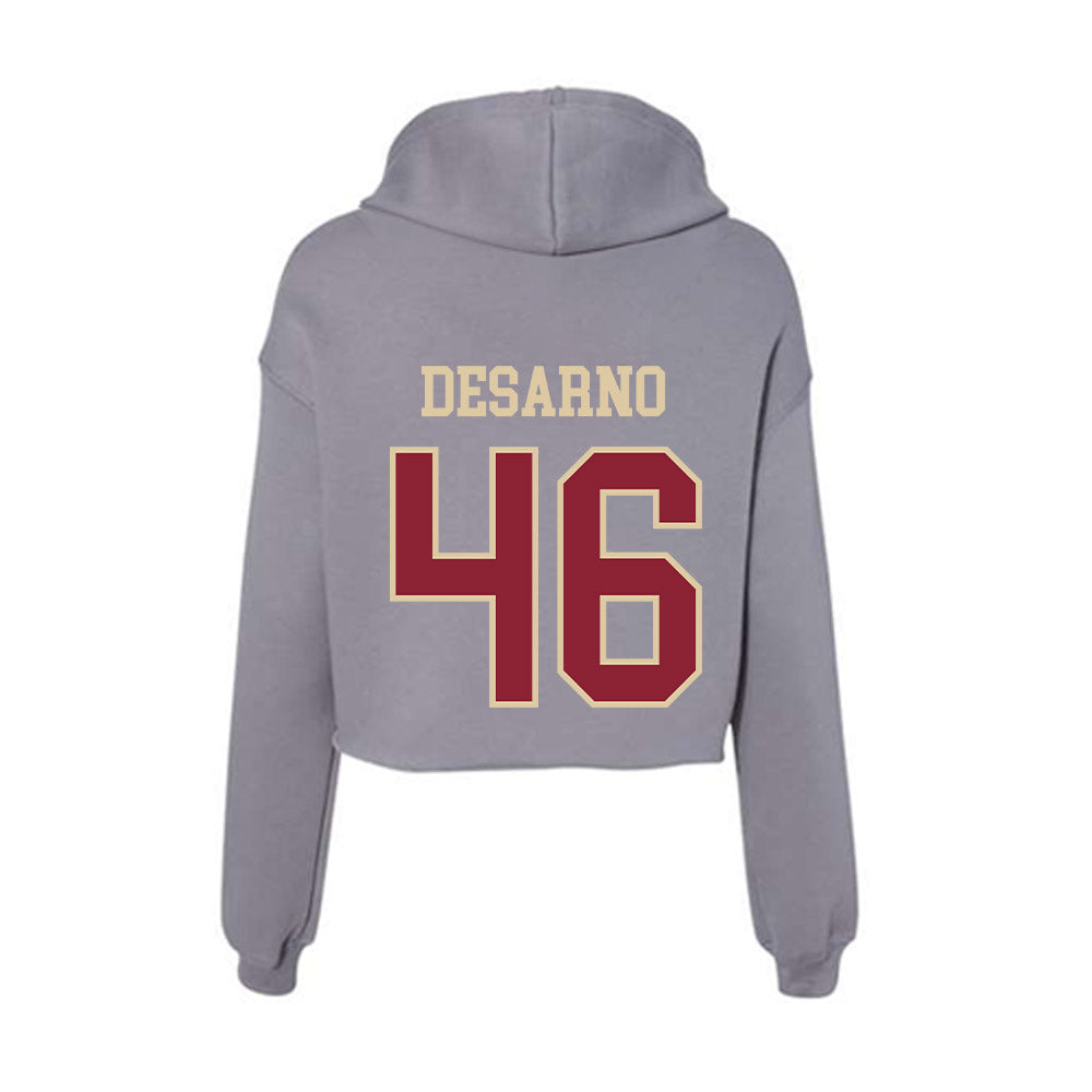 Boston College - NCAA Football : Dominic DeSarno - Women's Crop Fleece Hoodie-1