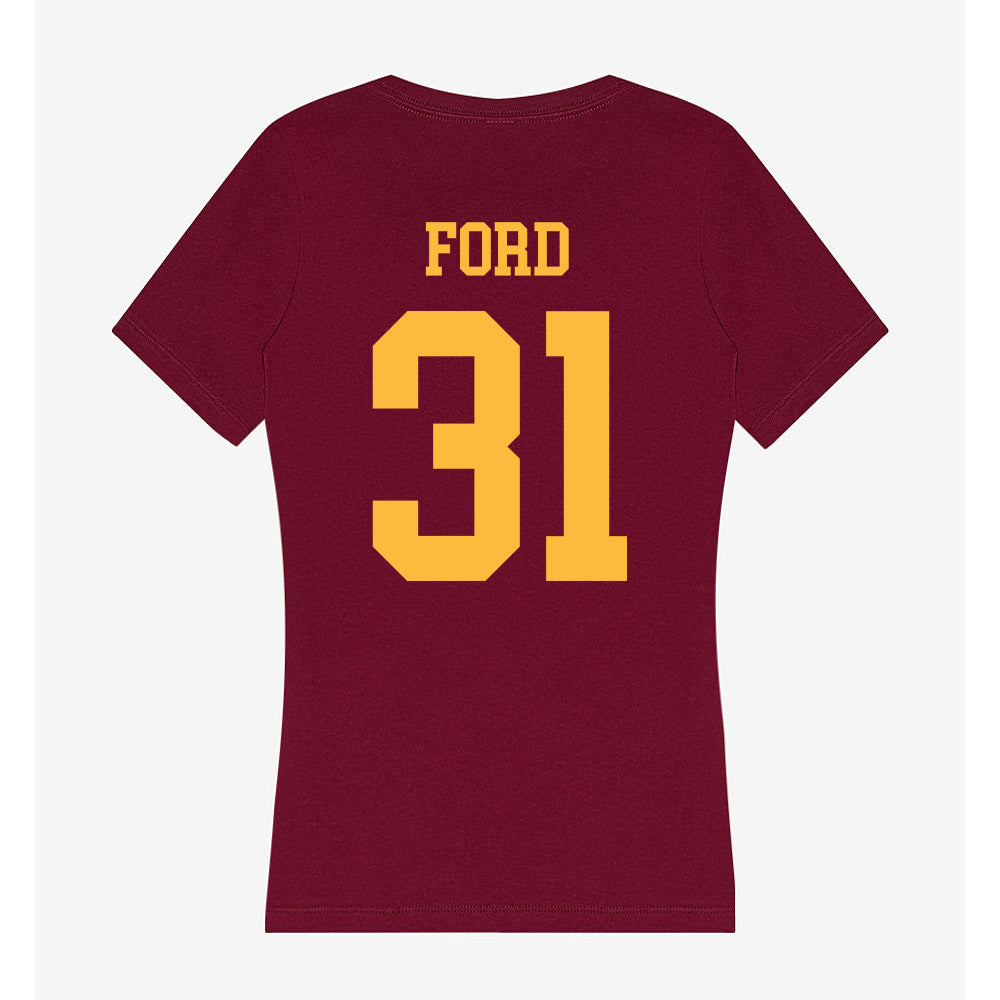 Minnesota - NCAA Football : Xavier Ford - Women's V-Neck T-Shirt-1