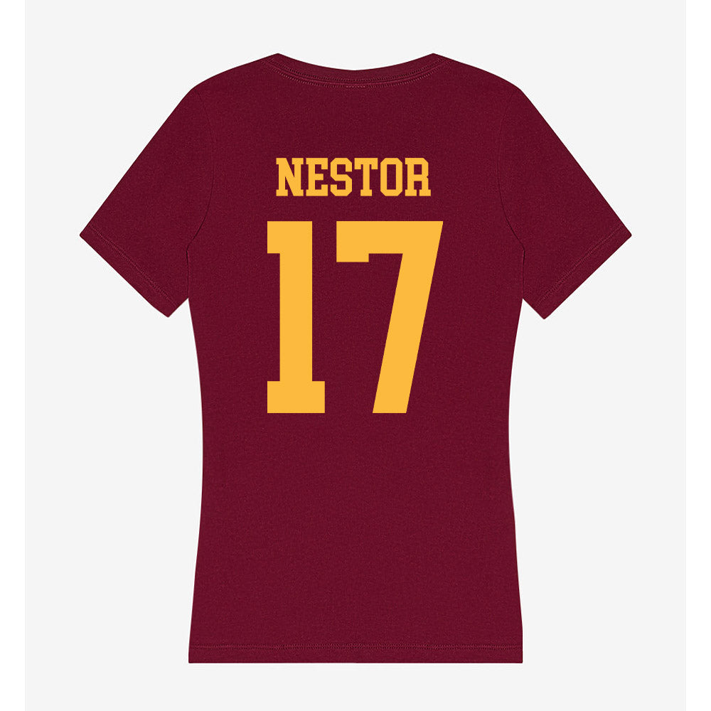 Minnesota - NCAA Football : John Nestor - Women's V-Neck T-Shirt-1