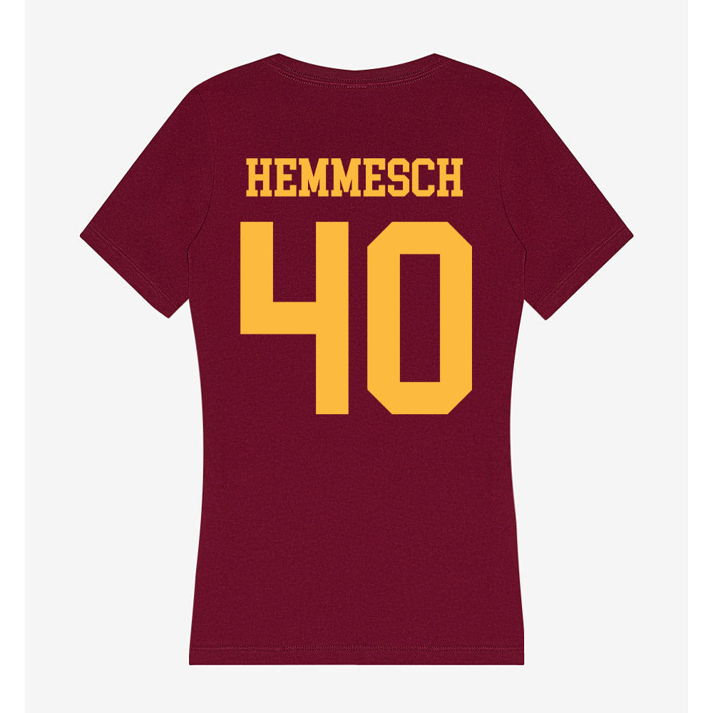 Minnesota - NCAA Baseball : Tyler Hemmesch - Women's V-Neck T-Shirt-1