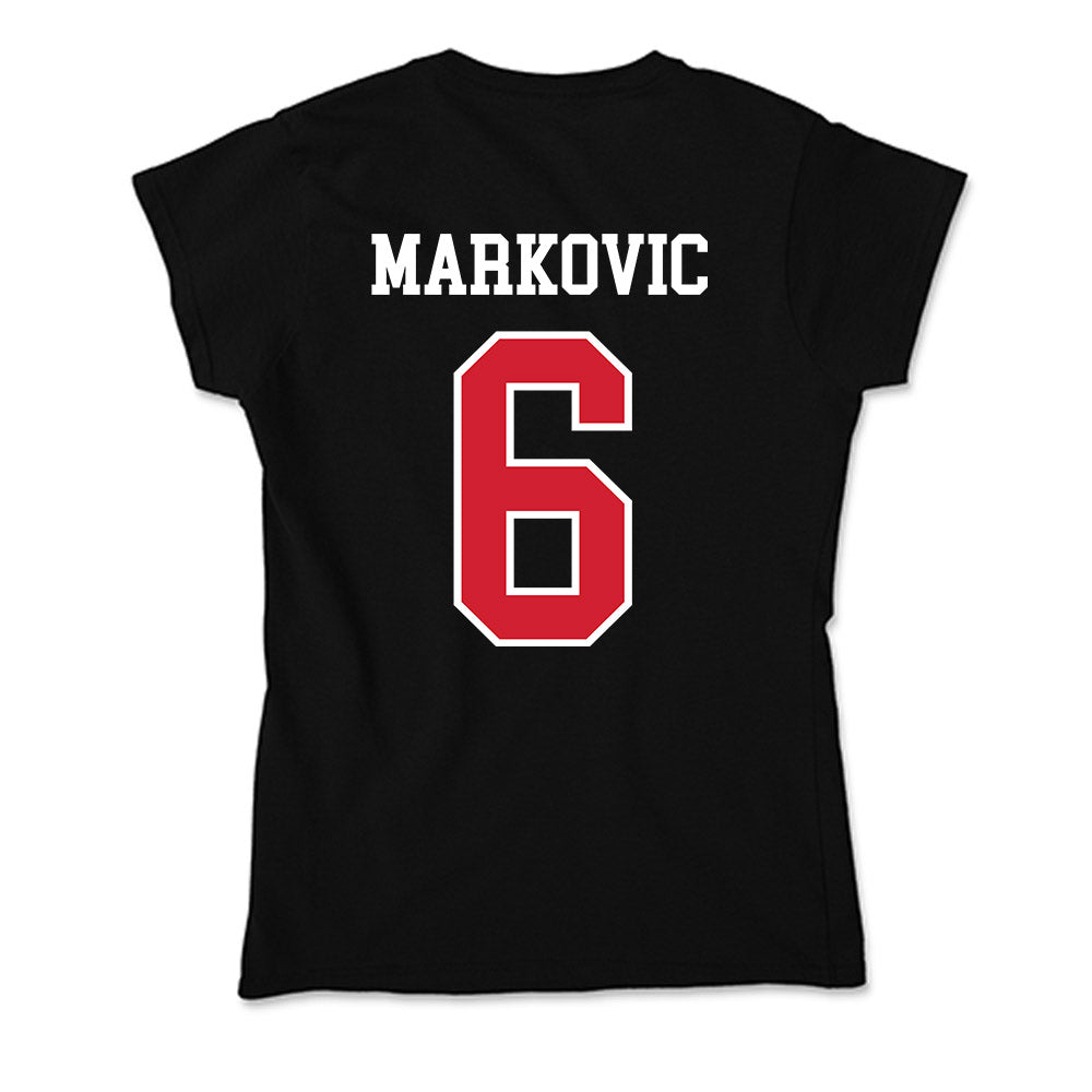 NC State - NCAA Men's Soccer : Nikola Markovic - Soft Style Women’s T-Shirt-1