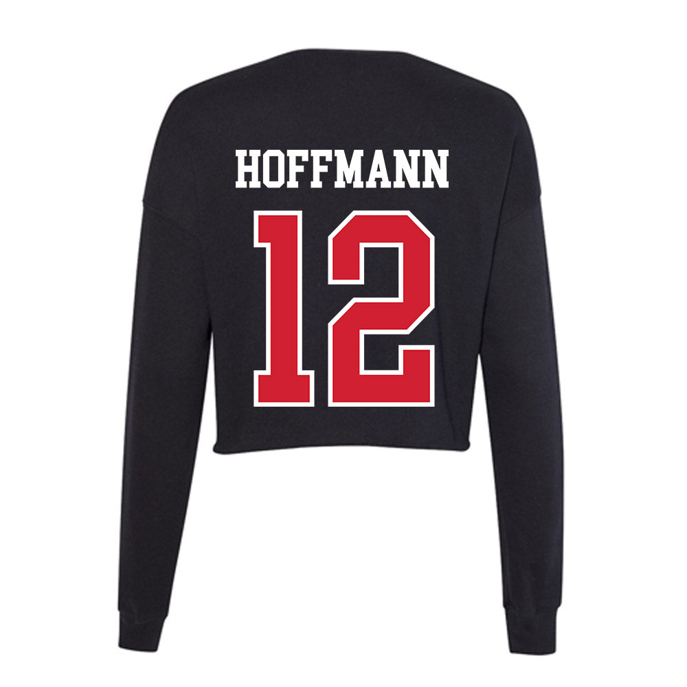 NC State - NCAA Football : teddy hoffmann - Women's Cropped Crew Fleece-1
