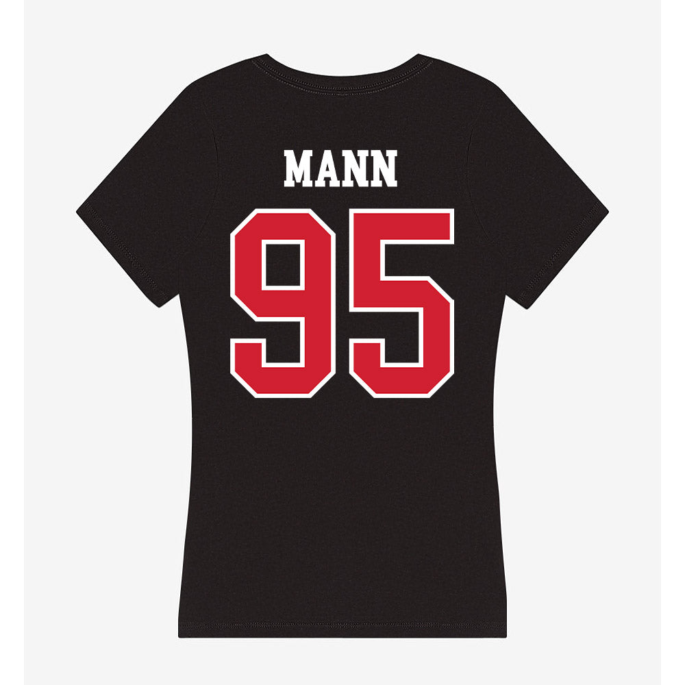 NC State - NCAA Football : Jacob Mann - Women's V-Neck T-Shirt-1