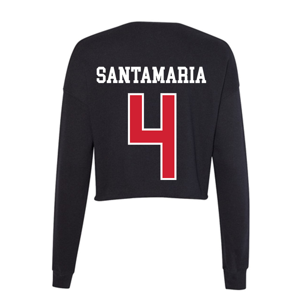 NC State - NCAA Men's Soccer : Carlos Santamaria - Women's Cropped Crew Fleece-1