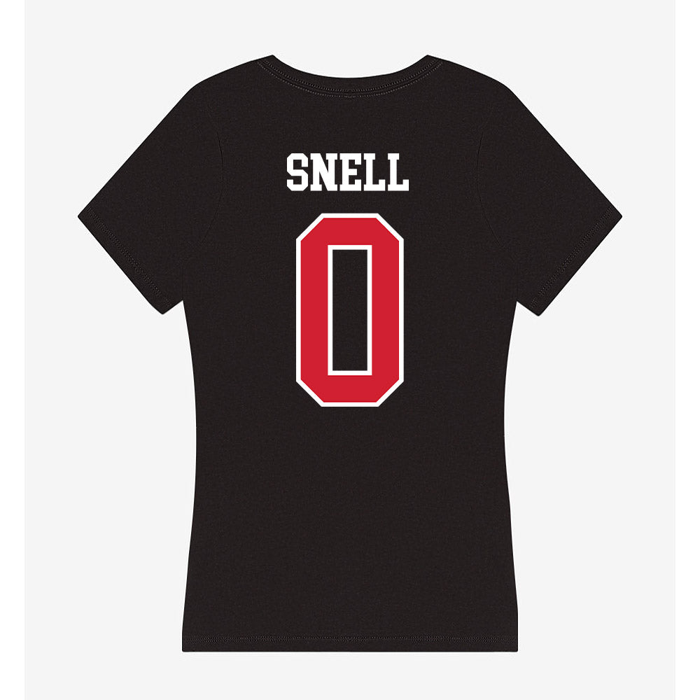 NC State - NCAA Men's Basketball : Jordan Snell - Women's V-Neck T-Shirt-1