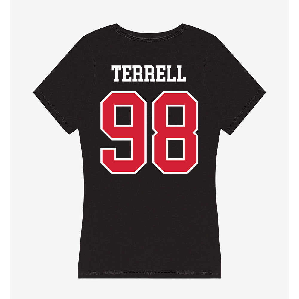 NC State - NCAA Football : Justin Terrell - Women's V-Neck T-Shirt-1