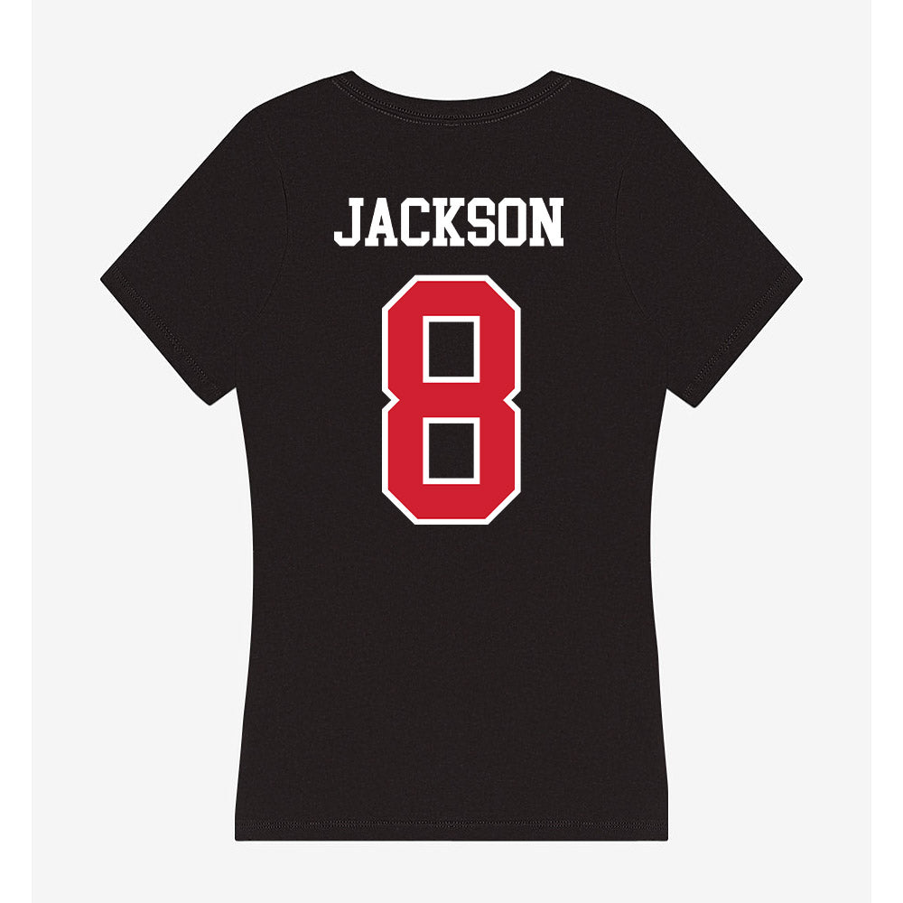 NC State - NCAA Football : Keenan Jackson - Women's V-Neck T-Shirt-1
