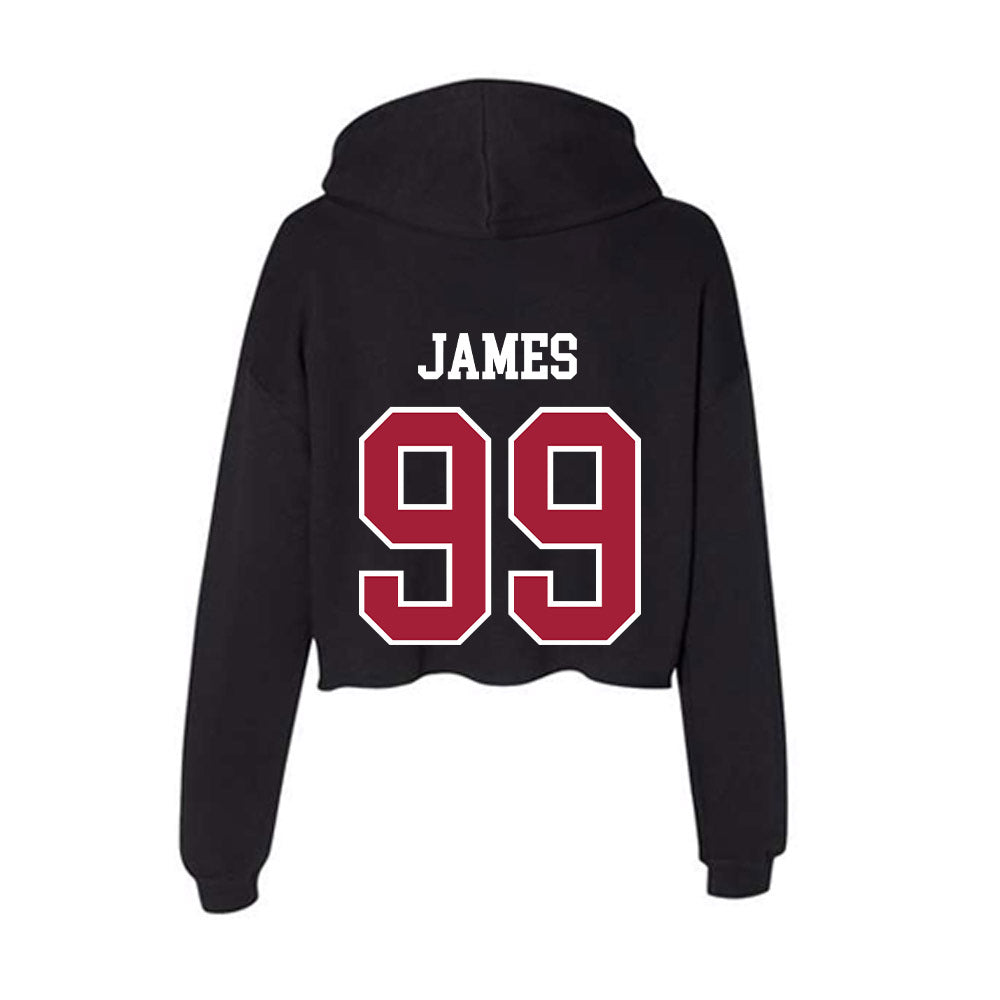 Arkansas - NCAA Football : Kaleb James - Women's Crop Fleece Hoodie-1