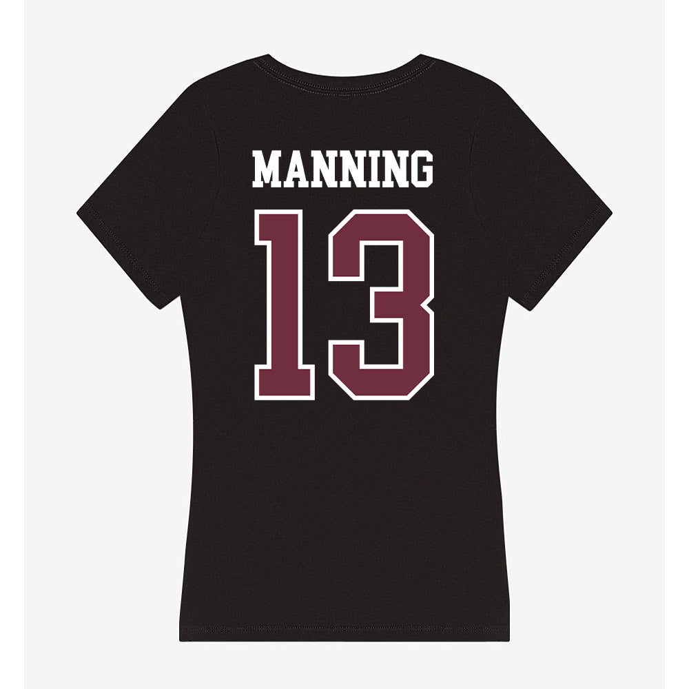 Mississippi State - NCAA Football : Jahron Manning - Women's V-Neck T-Shirt-1