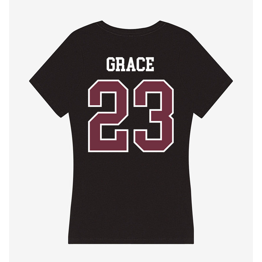 Mississippi State - NCAA Men's Basketball : King Grace - Women's V-Neck T-Shirt-1