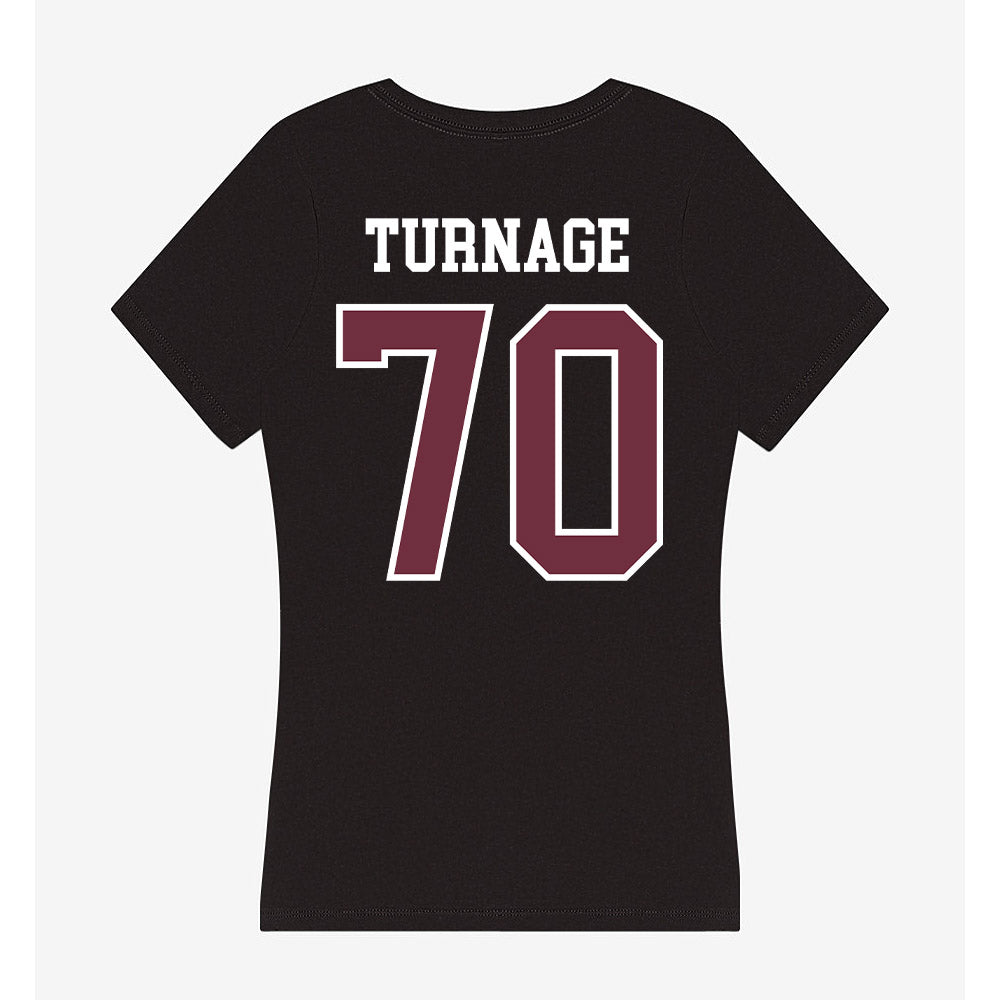 Mississippi State - NCAA Football : Breyden Turnage - Women's V-Neck T-Shirt-1