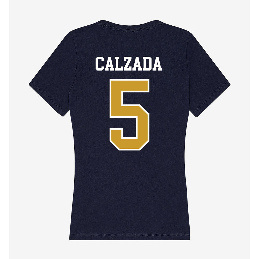 Notre Dame - NCAA Women's Soccer : Carolyn Calzada - Women's V-Neck T-Shirt-1