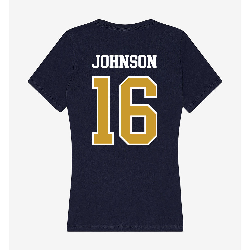 Notre Dame - NCAA Football : Tae Johnson - Women's V-Neck T-Shirt-1