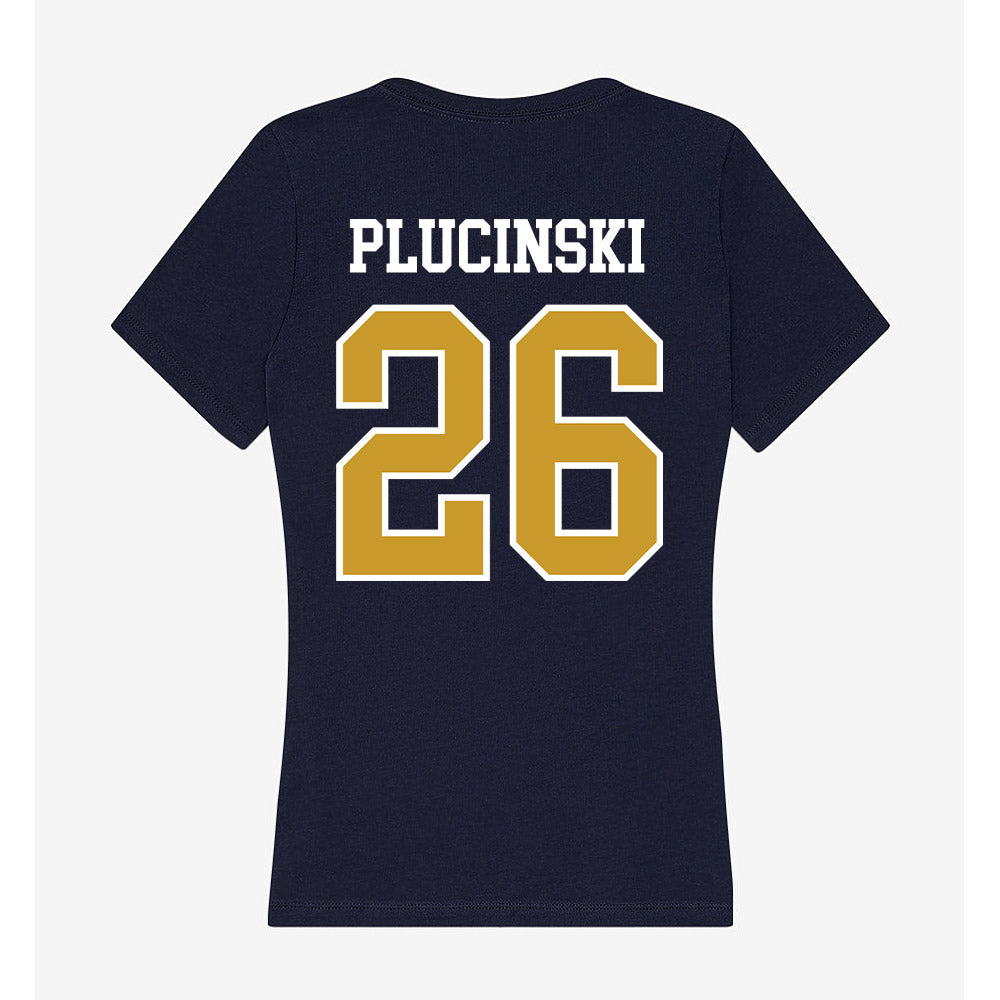 Notre Dame - NCAA Men's Ice Hockey : Zach Plucinski - Women's V-Neck T-Shirt-1
