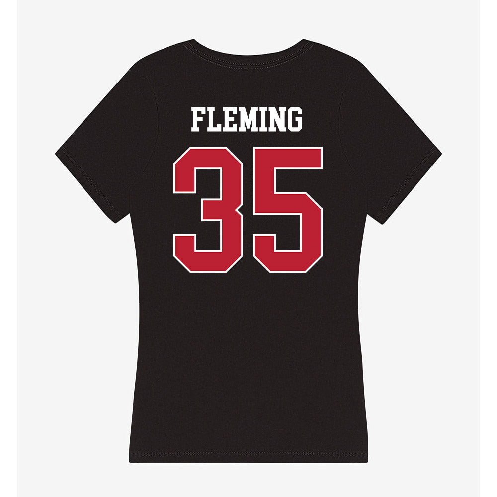 Georgia - NCAA Football : Jacob Fleming - Women's V-Neck T-Shirt-1