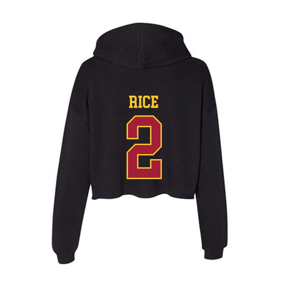 USC - NCAA Football : Brenden Rice - Women's Crop Fleece Hoodie-1
