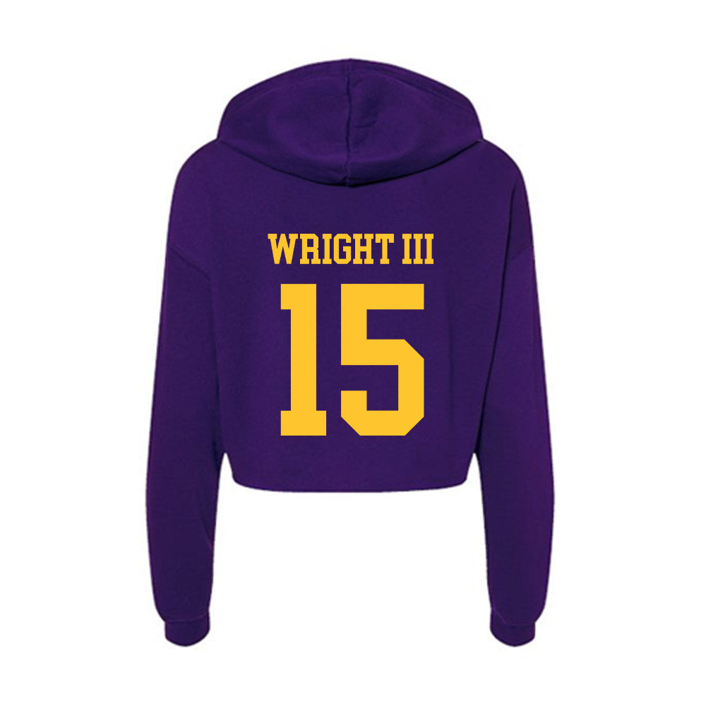 LSU - NCAA Football : Phillip Wright III - Women's Crop Fleece Hoodie-1